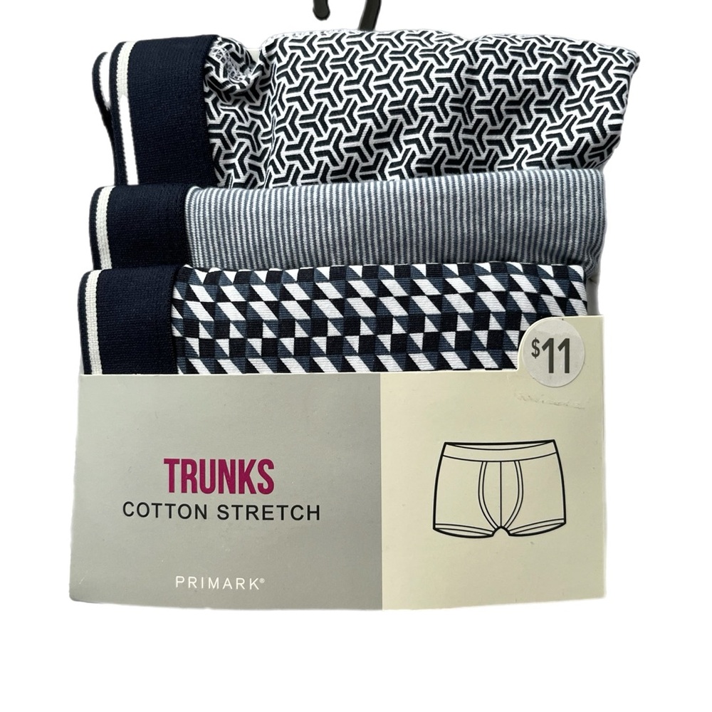 Primark Boxer Briefs Black and Gray Cotton Stretch